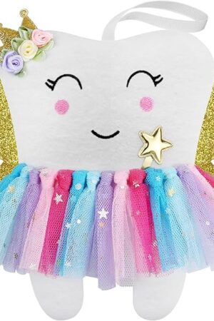 Beautiful Tooth Fairy Pillow Colorful Skirt Tooth Fairy Doll Lost Teeth Keepsake Gift for Kids