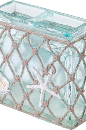 Avanti Linens - Toothbrush Holder, Resin Bathroom Accessories, Beach Inspired Bathroom Decor (Seaglass Collection)
