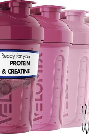 -4 PACK- 20 OZ Protein Shaker Bottles for Protein Mixes, Shaker Cups for Protein Shakes, Small Shaker Bottle Pack, Shaker Cup, Shakers for protein Shakes (Berry Blend)