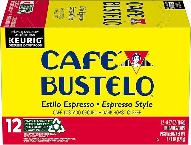Café Bustelo Espresso Style Dark Roast Coffee, 12 Keurig K-Cup Pods