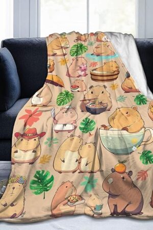 Capybara Gifts Blanket Bed Throw Blanket Soft Lightweight Cozy Warm Blankets for Kids Teens Men Women