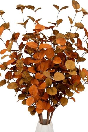 6 Pcs Fall Eucalyptus Leaves Artificial Eucalyptus Stems Fall Leaf Spray Autumn Leaves Fall Decorations for Home Floral Arrangement