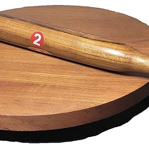 Wooden Rolling Board & Roller,Sagwan Wood, Chakla Belan, Polpat Belan, Chapati Maker,Valentine Day Gifts