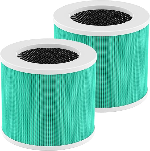 2 Pack HY1800 Replacement Filter Compatible with CHIVALZ/MORENTO/Loytio/Honeyuan/AYAFATO/IOIOW HY1800 Air Purifier, 3-in-1 Filtration, High-Efficiency Activated Carbon HY1800 Replacement Filter