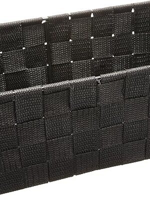 Whitmor 6581-2712-BLK Woven Strap Small Shelf Tote Black