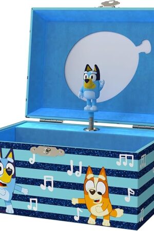 Bluey Jewelry Box for Girls - Musical Jewelry Box with Spinning Figurine, Bluey Toys for Kids Ages 3-5 - Plays Bluey Theme Song - 6 x 4.7 x 3.5 in