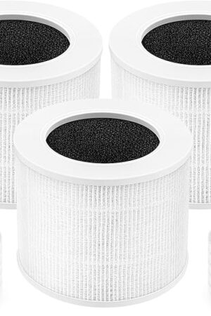 Core Mini Replacement Filter Compatible With LEVOIT Core Mini-P Air Purifier, 3-IN-1 Hepa Air Filter, Core Mini-RF Filter With 10 Pack Aroma Pads, 3-Pack