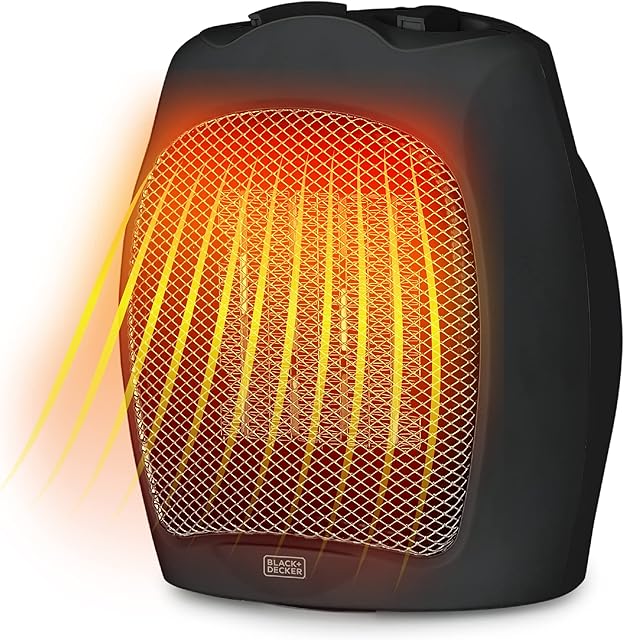 BLACK+DECKER Small Space Heater, 1500W Ceramic Heater for Indoor Use