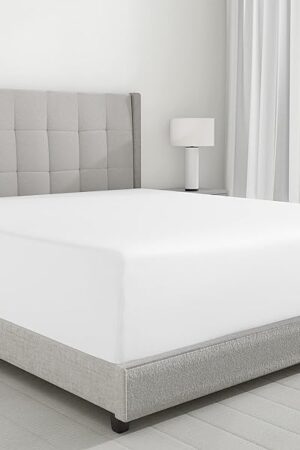 California Design Den Luxury Queen Size Fitted Sheet Only - 100% Cotton, 600 Thread Count, Soft Deep Pocket Bottom Fitted Sheet, Sateen Weave, Hotel Quality, Featuring Foot Side Indicator - White