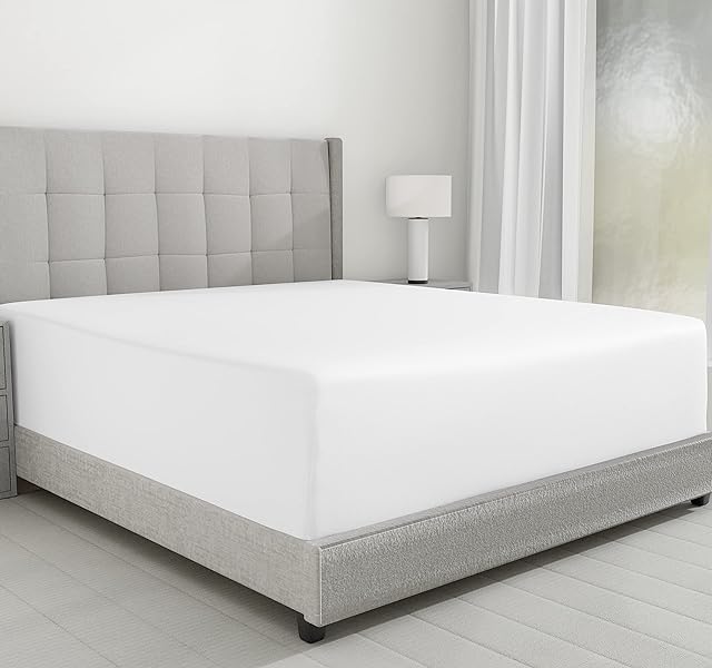 California Design Den Luxury Queen Size Fitted Sheet Only - 100% Cotton, 600 Thread Count, Soft Deep Pocket Bottom Fitted Sheet, Sateen Weave, Hotel Quality, Featuring Foot Side Indicator - White