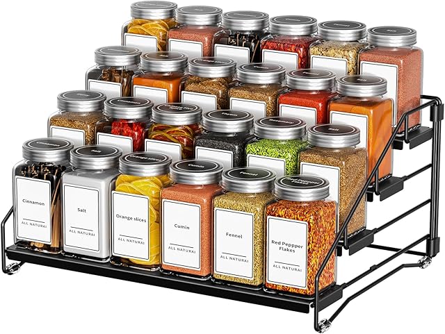 4 Tier Metal Spice Rack Black
