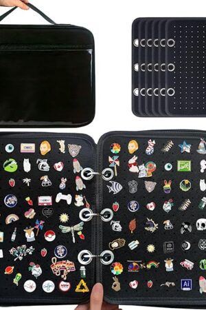 6 Pages Pin Books For Collectors, Enamel Pin Display Pages Pin Carrying Case, Travel Brooch Pins Display Bag(Not Include any Accessories)