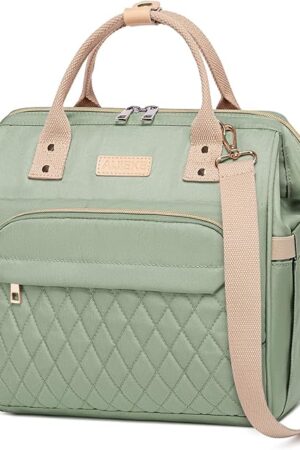 AIJIEKE Lunch Bag for Women, Large Lunch Box for Work Insulated Lunch Bag, Adult Leak Proof Lunch Tote Cooler Bag with Side Pockets & Adjustable Strap, Lunch Purse for Picnic Beach, Green
