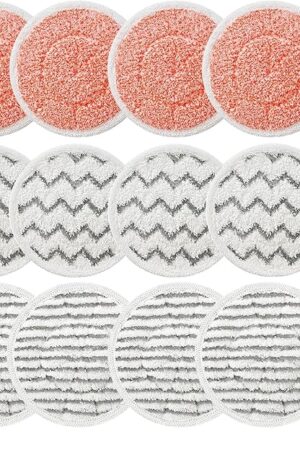 12 Pack 3897A Rotating Mop Pads for Bissell SpinWave SmartSteam Scrubbing Steam Mop 3897A,3712C,3712W Scrubby Pad, Model No 1641112