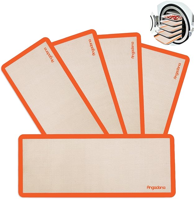 5 pcs Silicone Baking Mats For Harvest Right Freeze Dryer Medium Size Trays (Orange, M - Medium)