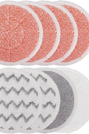 3897A Replacement Steam Mop Pads: 8 Packs Spin Mop Refills Compatible with Bissell Spinwave 3897A 3712C 3712W SmartSteam Scrubbing Steam Mop - Hard Floor Steam Mop Washable Pads (Heavy & Soft)