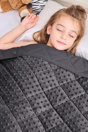 yescool Weighted Blanket Kids 5 lb Cooling Weighted Throw Blanket Minky Plush Heavy Blankets Microfiber Small Blankets Fleece Warm Weighted Comforter, 36 * 48in