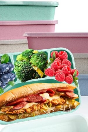 8 Pack Bento Box, Lunch Containers Wheat Straw Meal Prep Containers Reusable, Microwave and Dishwasher Safe Lunch Containers for Adults, Bento Lunch Box for Kids