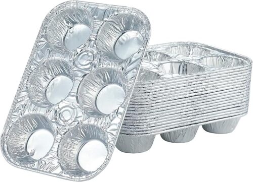 (10pack Muffin Pan 6-Cup Cupcake Aluminum Pans Favorite Muffin Tin Size for Baking Cupcakes Muffins and Mini Pies - Standard Size