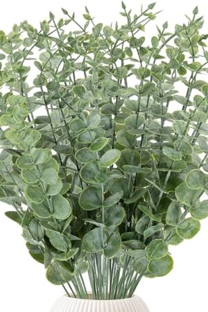 38pcs Eucalyptus Stems Artificial Eucalyptus Leaves Fake Greenery Branches Fake Flowers for Wedding Centerpiece Spring Easter Farmhouse Home Decoration