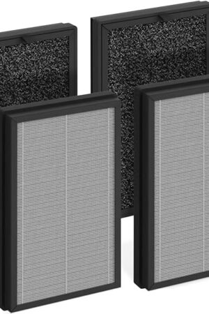 AP2 True HEPA Replacement Filter Set Compatible with Priestley PM1240B and Airversa AP2 Purelle Air Cleaner Purifiers, 3-Stage Filtration System, Pre-Filter, H13 HEPA Filter, 4 Pcs/2 Sets