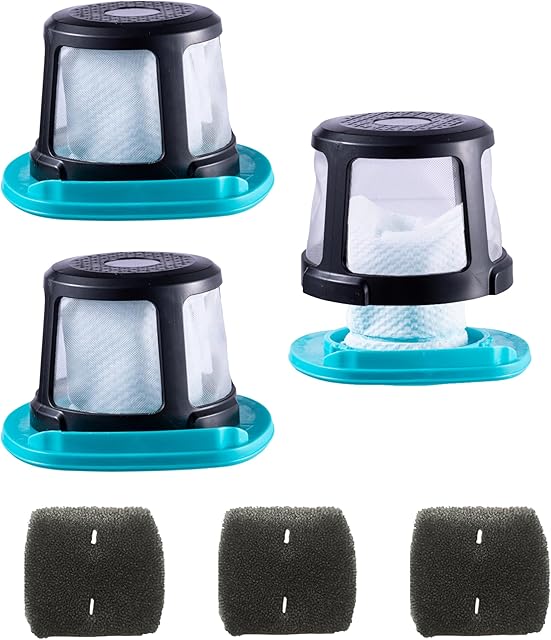 3 Pack Repacement Filter Kit For Bissell Adapt Ion Stick Vacuum PowerLifter Cordless 2286 22862 2286A 2482 2387 3190A 31921, Compare To Part# 1616322, 1616323 and 1617684