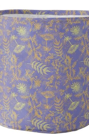 Yellow Flowers Large Laundry Basket, Waterproof Laundry Hamper for Baby Clothes, Daisies Lavender Botanical Purple Foldable Laundry Baskets with Handles, 16.5''x17''