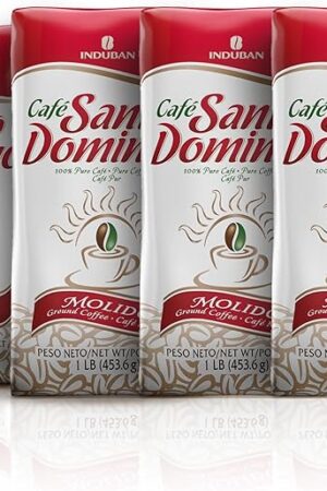 Café Santo Domingo, 16 oz Bag, Ground Coffee - Product from the Dominican Republic (Pack of 4)