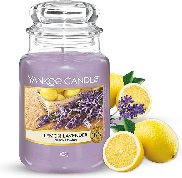 Yankee Candle Scented Candle | Lemon Lavender Large Jar | Long Burning Candles: up to 150 Hours | Perfect Mothers Day and Easter Gifts for Women
