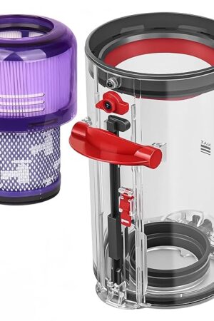 Canister Dust Bin and Filter Replacement Compatible With Dyson V11, V15, SV14, SV15, SV22 Vacuum Cleaners Bin Vacuum Dust Bucket HEPA Filter Attachments Part no. 970050-01/965443-01, NOT for Outsize