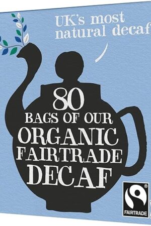 Clipper Tea Organic Decaf Black Tea, 80 Unbleached Tea Bags, 1 Pack | Great Over Ice | Plant-Based | Decaffeinated