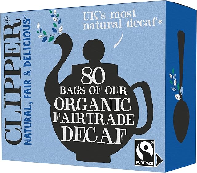 Clipper Tea Organic Decaf Black Tea, 80 Unbleached Tea Bags, 1 Pack | Great Over Ice | Plant-Based | Decaffeinated