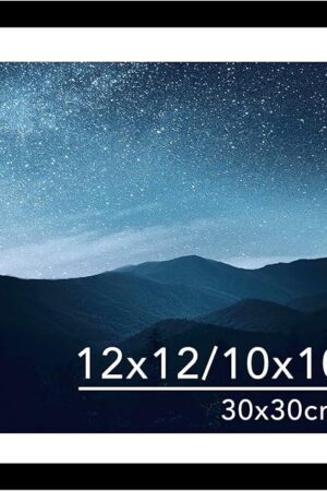 12x12 Picture Frame with Mat for 30 x 30cm Diamond Art Painting, Display Photo 10x10 or 12 x 12 Without Mat, Wall Hanging Large Frame with Plexiglass, Black