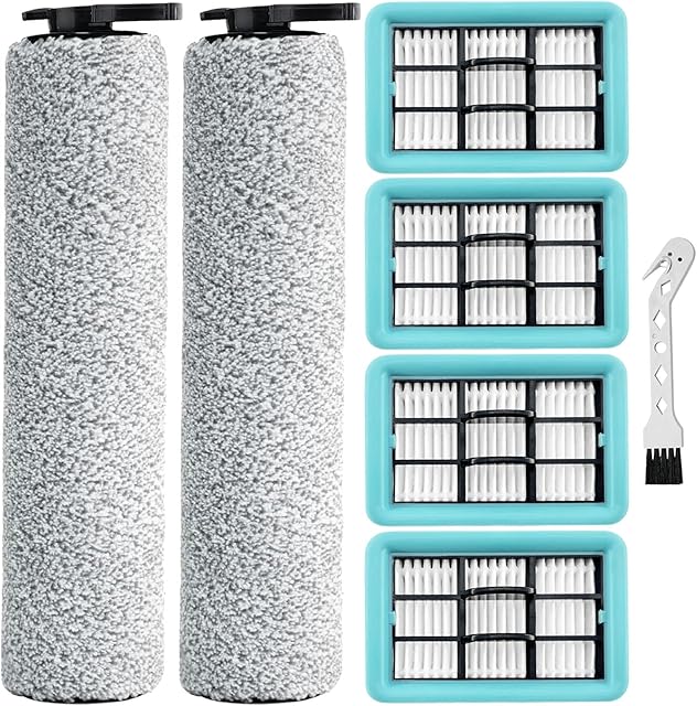 Crosswave Replacement Parts for Bissell Crosswave Hard Floor Expert Vacuum 3831 HF2 3845 3847 3848 Vacuum Cleaner, 2 Brush Rolls,4 Filters,Compare to Part B0555 1637755 1632973