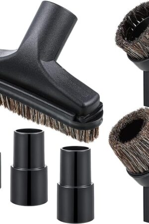 6 Pcs Vacuum Attachments Accessories VAC Attachments 1.25'' 25mm and 36mm Shop Round Dust Brush Vacuum Hose 5.9 Inch Floor Attachment Brush Replacement with 1-1/4 to 1-3/8 Inch Adapter(Classic Style)