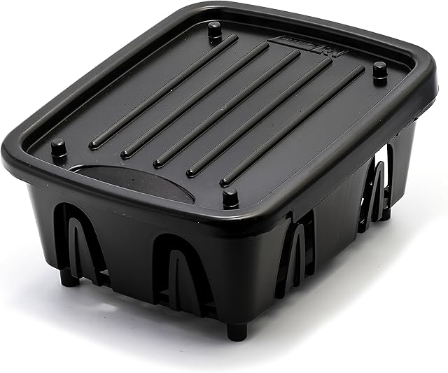 Camco Mini Dish Drainer and Tray - Fits RV Sinks and Small Counter Spaces - Durable Heavy-Duty Construction - Black (43512)