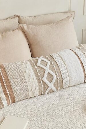 Decorative Boho Lumbar Pillow Cover 14x36 – Beautiful Throw Pillow with Soft Texture for Bed, Couch Decor or as Body Cushion – A Stylish Addition to Your Bedroom