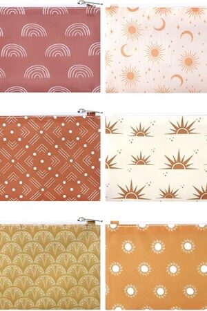Boho Reusable Snack Bags Sandwich Bags Lunch Snack Zipper Pouches for Kids Students Adults