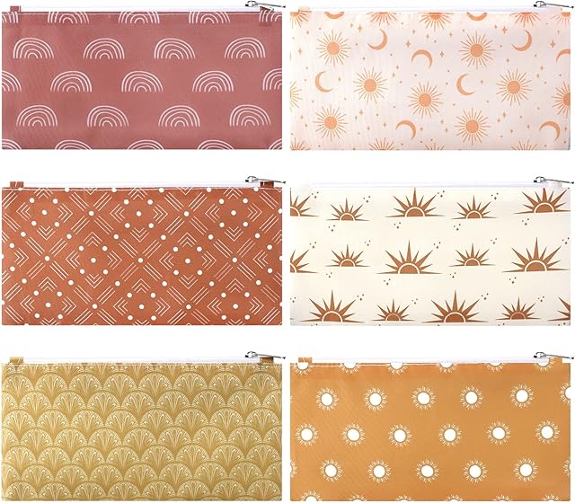 Boho Reusable Snack Bags Sandwich Bags Lunch Snack Zipper Pouches for Kids Students Adults