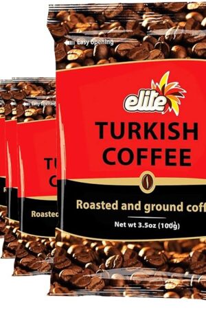 Elite Turkish Ground Roasted Coffee Bag, 3.5000-ounces (Pack of 8)