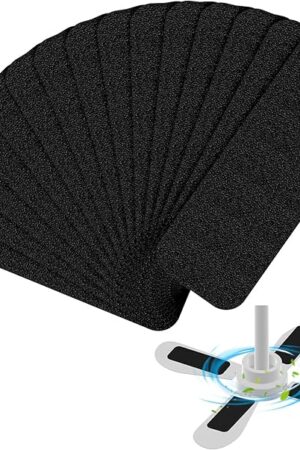 15 Pack Ceiling Fan Filters for Blades, Activated Coconut Carbon Fan Filter for Ceiling Fan, Easy-Stick Universal Air Filter for Common Household Contaminants