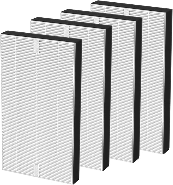 4 Pack F1 HEPA Replacement Filter, Compatible with 3M Filtrete Air Purifier Models FAP-C01-F1,FAP-T02-F1, FAP-C01BA-G1, FAP-T02WA-G1, FAP-ST02W and FAP-ST02N – Not for F2 or A2 Models