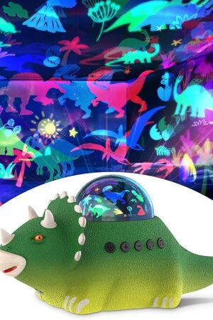 Dinosaur Toys for Kids 3-5, Projector Night Light for Bedroom for 3-8 Boys Girls Birthday Gift, Dinosaur Lamp Crawling Toys for Toddler, 7 Color Changing & 360° Rotate