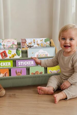 ZICOTO Decorative Kids Bookshelf - Modern Montessori Shelf for Nursery or Playroom - Holds Up to 20 Books & Small Toys