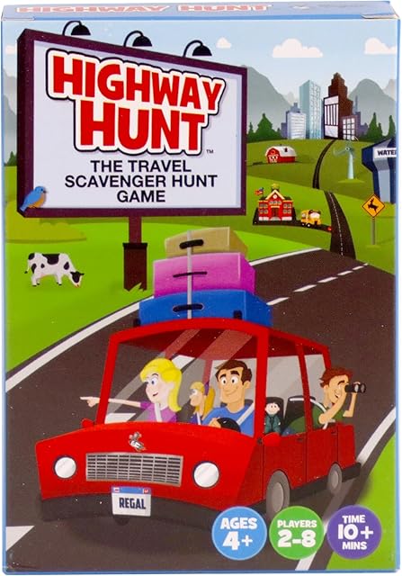 The Regal Games Travel Outdoor Scavenger Hunt Games for Kids Ages 4, 5, 6, 7, 8, 9, 10, 11, 12 - Outdoor & Nature Family Hunt Games for Road Trips - 2-8 Players - 54 Scavenger Hunt Cards