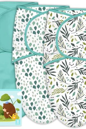Cute Castle 3-Pack Baby Swaddle Sleep Sacks - Newborn Swaddle Sack - Ergonomic Baby Swaddles Blanket Warp for Boys and Girls - Baby Essentials (0-3 Months - Green)