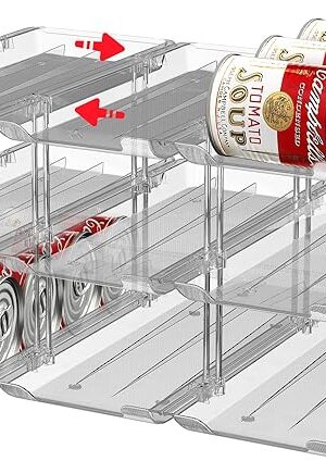 Can Storage Organizer Pantry and Canned Food Holders for Soup Can Goods Dispenser with Rack Clear 9-Pack