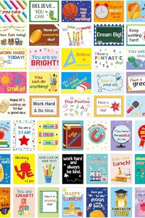 ceiba tree Lunch Box Notes for Kids 60 Pcs Positive Affirmation Love Note Cards for Boys and Girls School Lunchbox