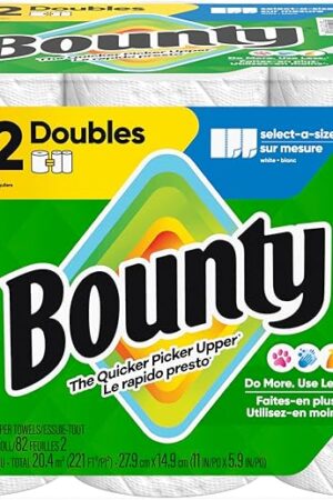 Bounty Paper Towels Select-A-Size White, 6 Double Rolls, 82 Sheets Per Roll