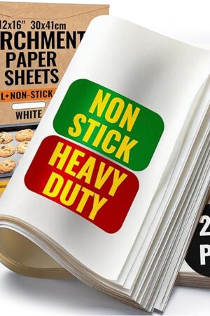 220 Pcs 12x16 In Parchment Paper Sheets by Baker's Signature | Heavy-Duty Precut Non-Stick Sheets